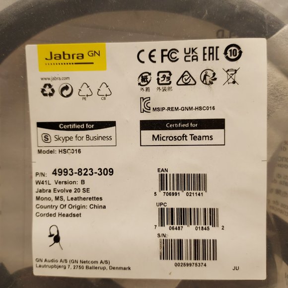 JABRA EVOLVE 20 SE HSC016 MONO NOISE CANCELLING HEADPHONES/HEADSET 4999-823-309 - Picture 2 of 8